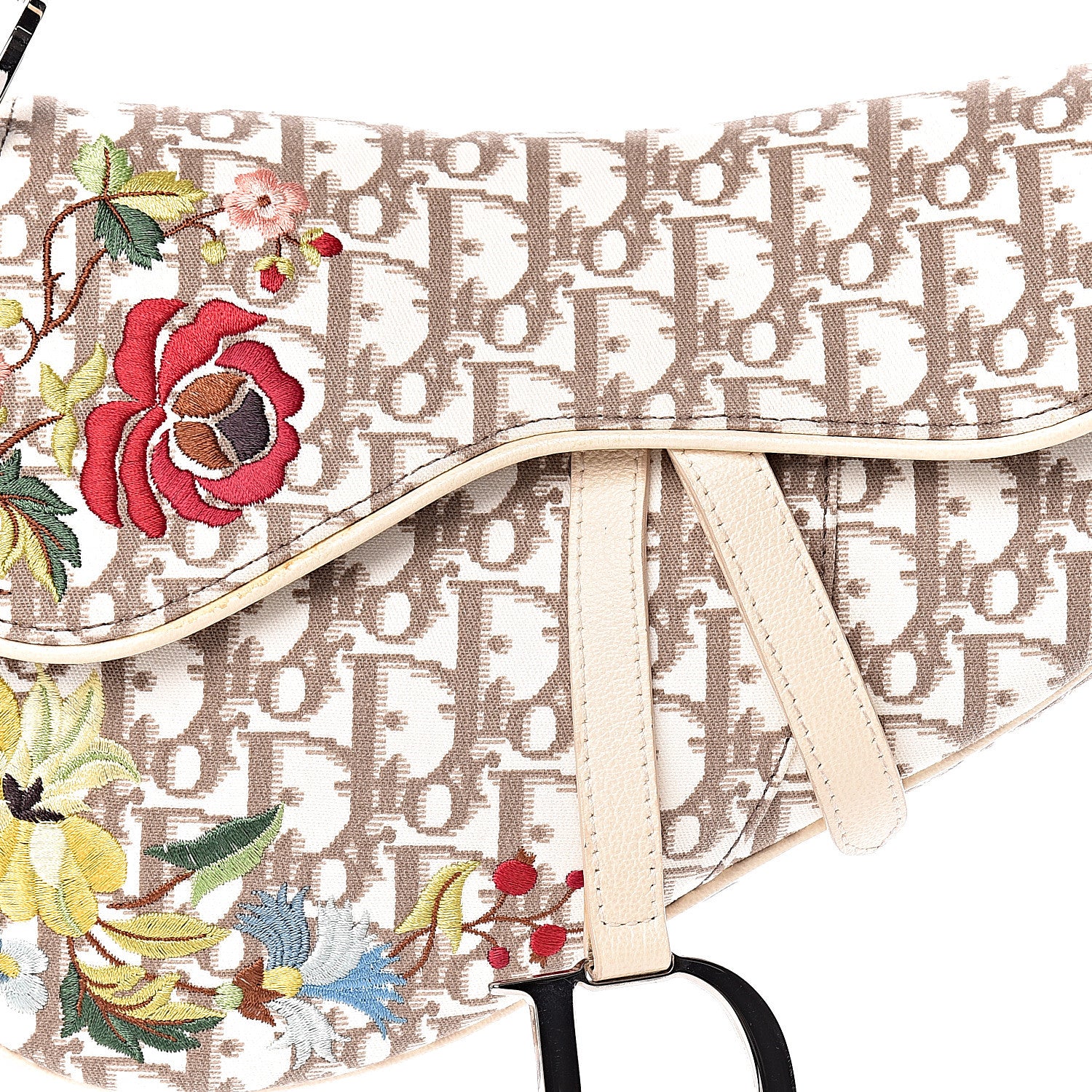 Christian Dior Monogram Vintage Flowers Saddle Bag Beige 11 of 11