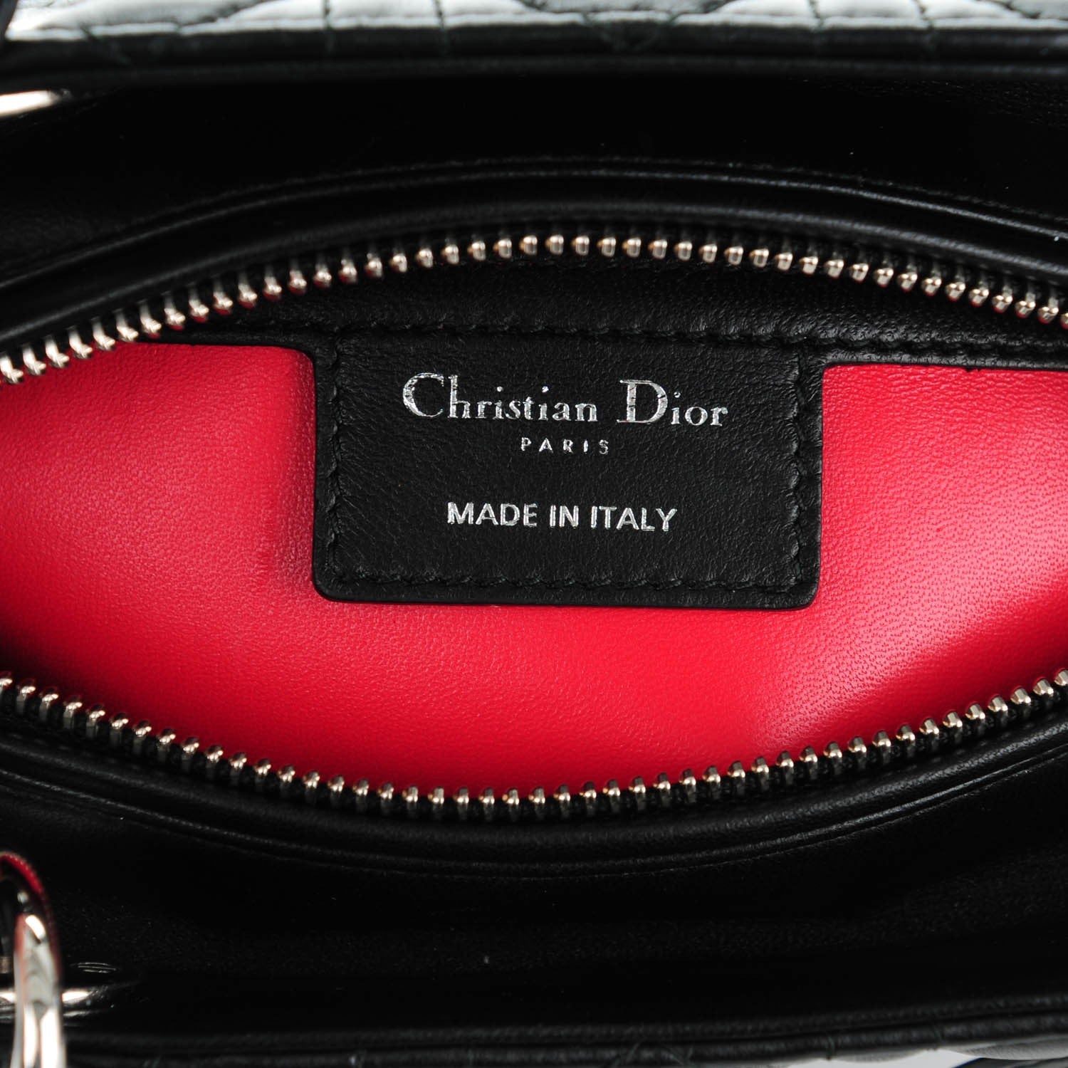 Christian Dior Lambskin Cannage Medium Lady Dior Black 6 of 7