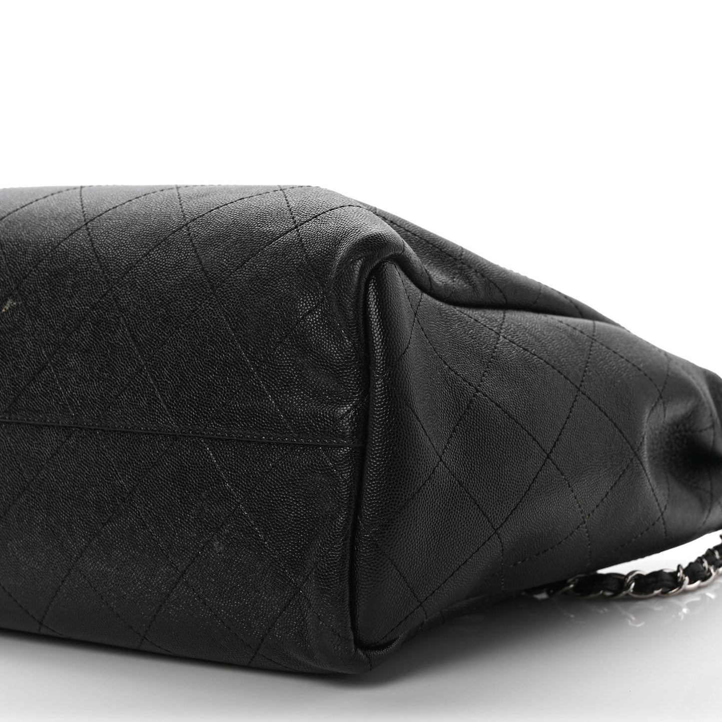 Caviar Stitched Large Shopping Tote Black