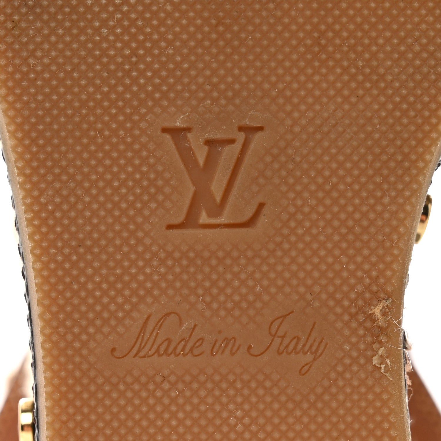 Louis Vuitton Calfskin Studded Espadrille Wedge Sandals 35.5 Cognac 8 of 9