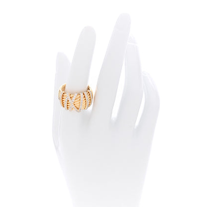 David Yurman 18K Yellow Gold Diamond 15mm Helena Ring 55 7.25 2 of 4