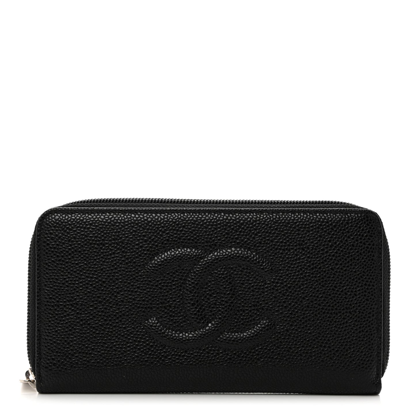 Caviar Large Timeless CC Zip Around Wallet Black