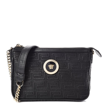 Versace Nappa Quilted Palazzo Chain Crossbody Bag Black 1 of 9