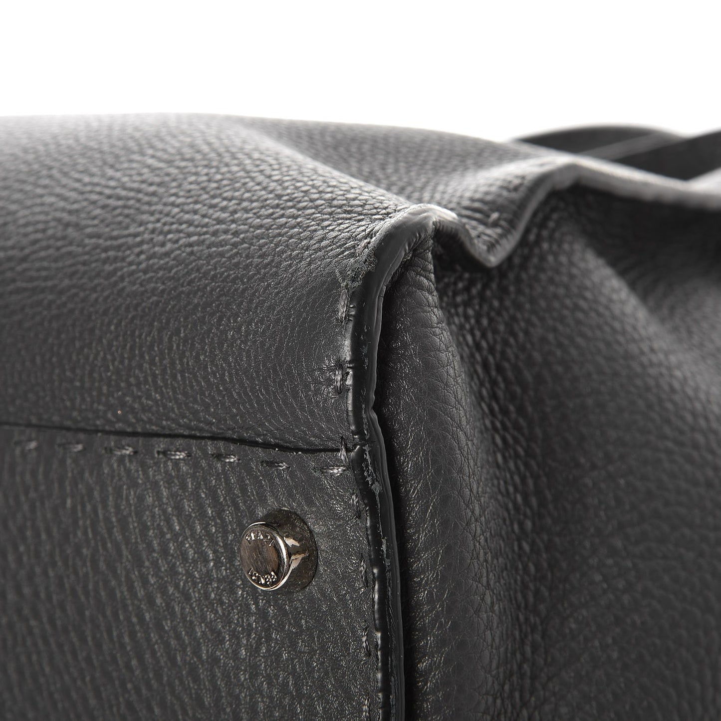Cuoio Romano Selleria Bi-Color Large Peekaboo Iconic Satchel Asfalto Latte