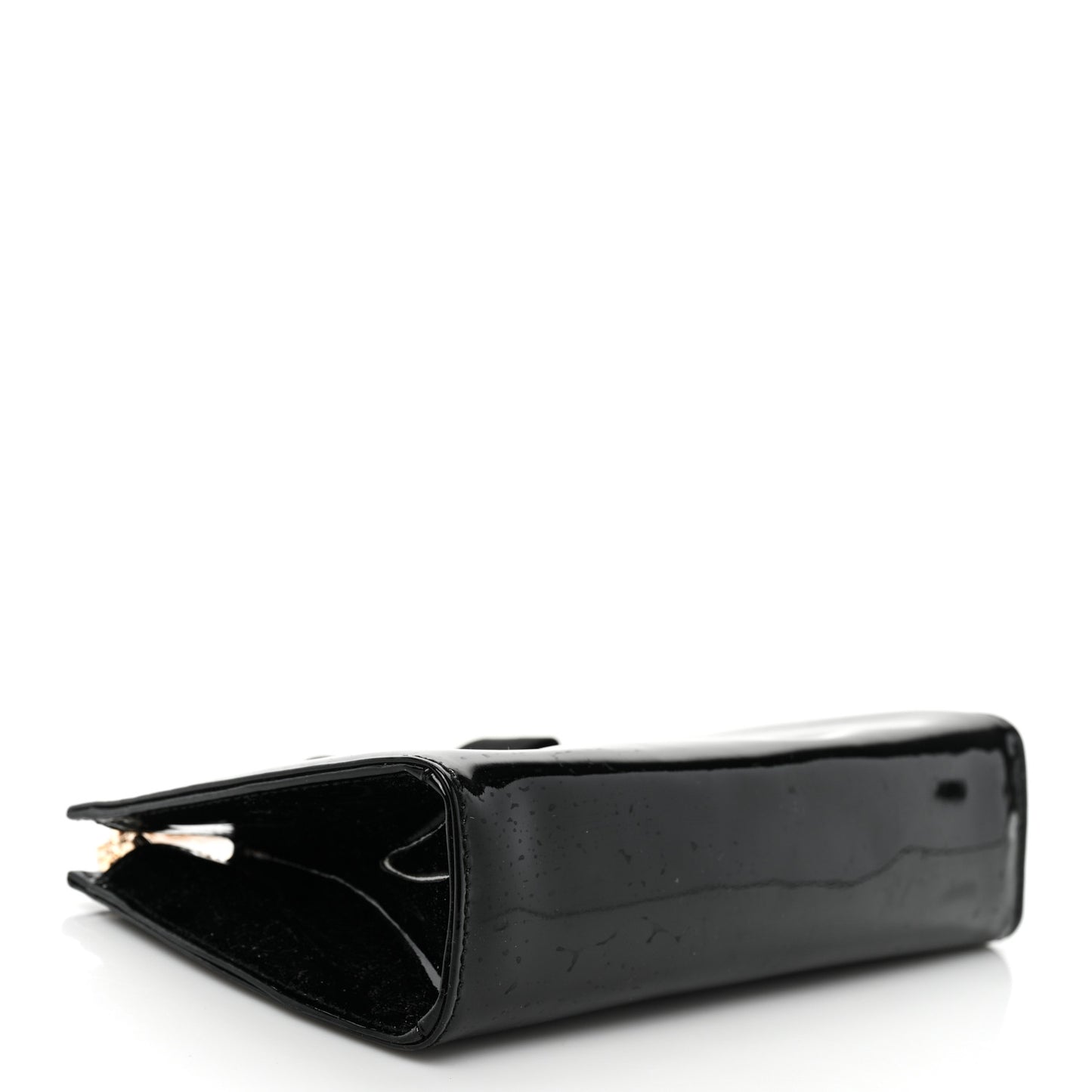 Patent Vara Bow Shoulder Bag Black
