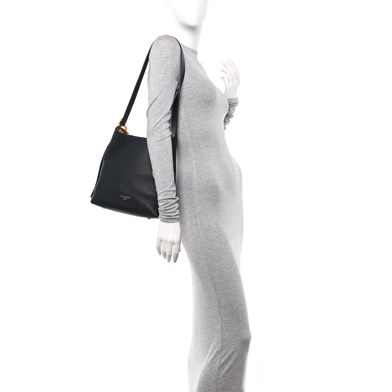 Louis Vuitton Grained Calfskin Low Key Hobo PM Black 2 of 15
