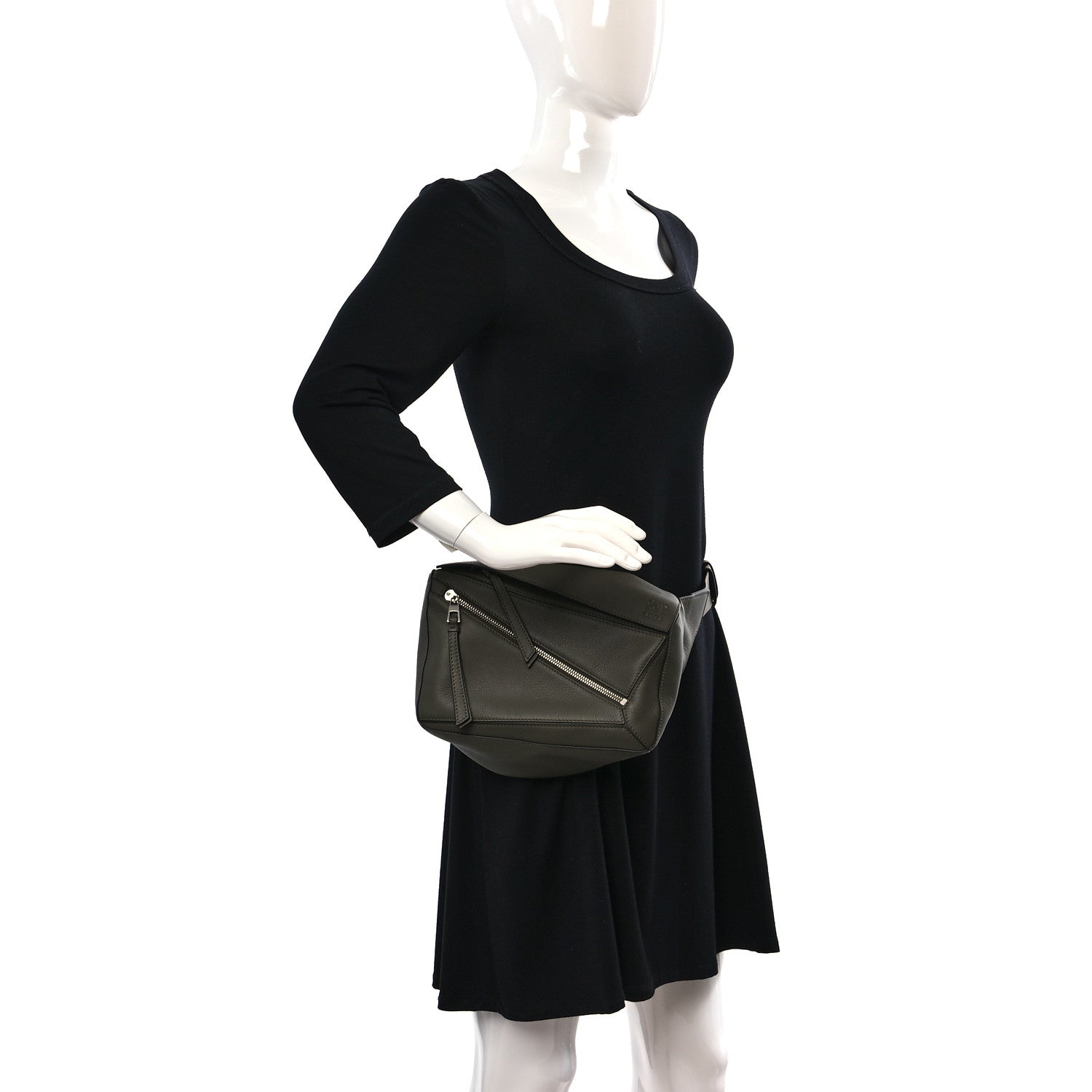 Loewe Calfskin Small Puzzle Bumbag Khaki Green 2 of 8