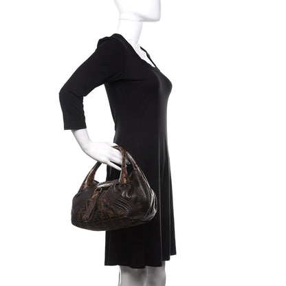 Fendi Zucca Nappa Nuvolata Vitello Tortuga Small Spy Tobacco Moro 2 of 10