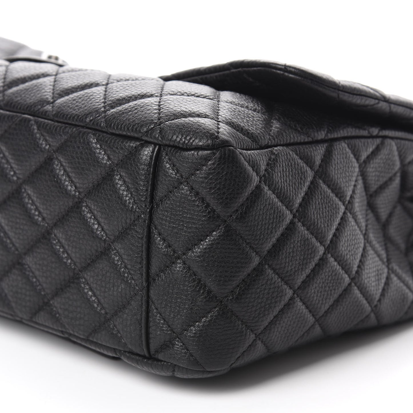 Calfskin Quilted Small XXL Travel Flap Bag Black