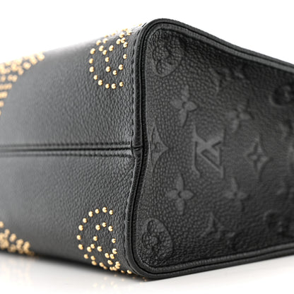 Louis Vuitton Grained Calfskin Studded Monogram Giant Onthego PM Black 9 of 12
