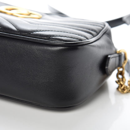 Gucci Calfskin Matelasse Small GG Marmont Chain Shoulder Bag Black 12 of 12