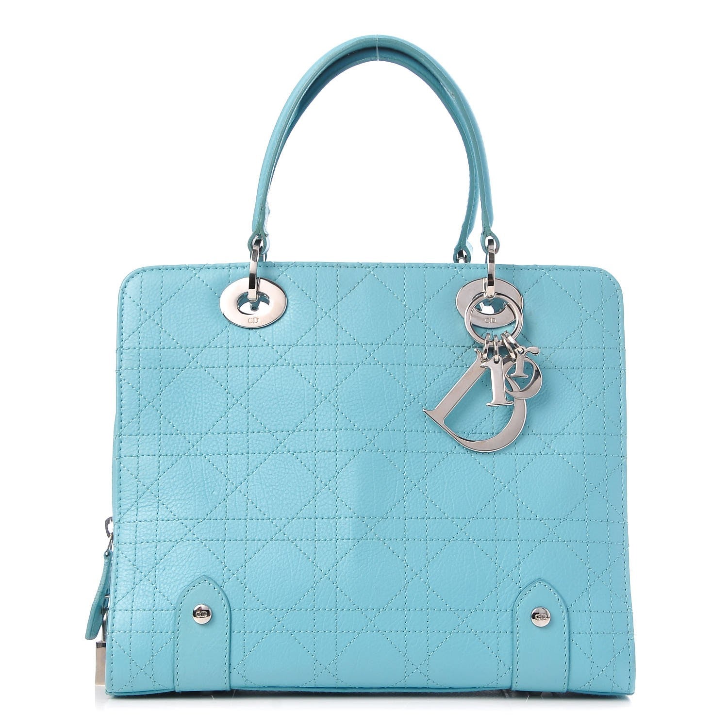 Christian Dior Calfskin Cannage Tote Turquoise 1 of 17