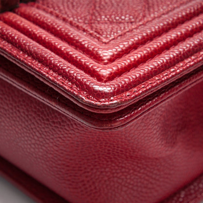 Chanel Caviar Quilted Small Boy Flap Bag Dark Red 8 of 8