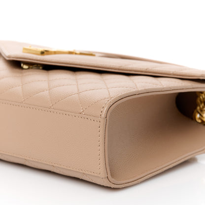 Saint Laurent Grain De Poudre Textured Mixed Matelasse Triquilt Medium Monogram Satchel New Nude 11 of 11