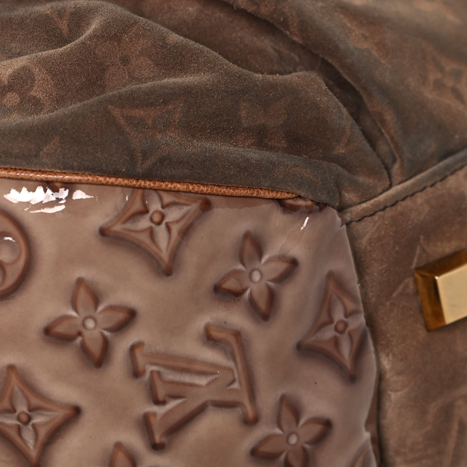 Louis Vuitton Suede Patent Monogram Irene Brown 11 of 16