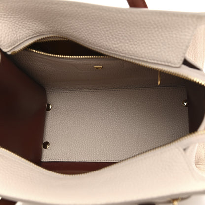 Salvatore Ferragamo Hammered Calfskin Double Handle Small Amy Tote Bone Copper 5 of 11