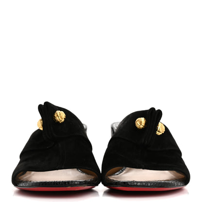 Christian Louboutin Veau Velours Calfskin Jurassic Stanis Love 55 Sandals 40 Black 3 of 8