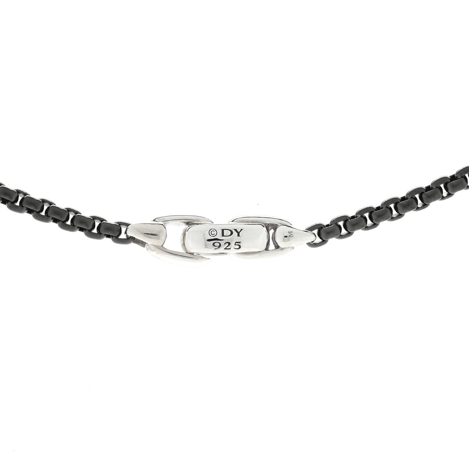 David Yurman Sterling Silver Stainless Steel 2.7mm Smooth Amulet Box Chain Necklace 4 of 5