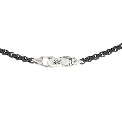 David Yurman Sterling Silver Stainless Steel 2.7mm Smooth Amulet Box Chain Necklace 4 of 5