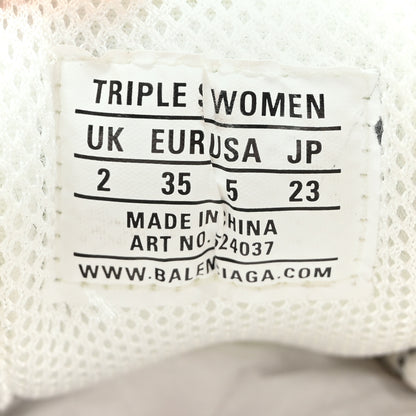 Balenciaga Fabric Mesh Womens Triple S Sneakers 35 White Red 9 of 9