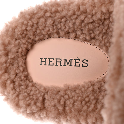 Hermes Woolskin Womens Chypre Sandals 39 Bois De Santal 6 of 8