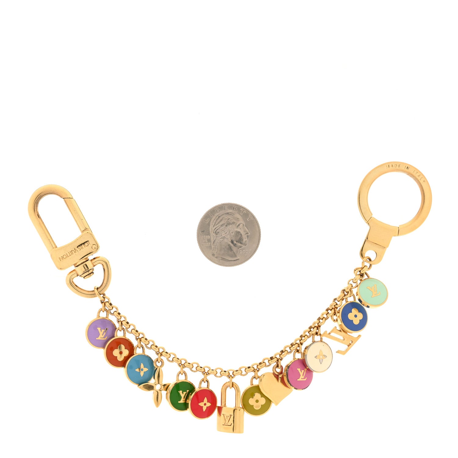 Louis Vuitton Metal Enamel Pastilles Key Chain Bag Charm Multicolor 2 of 3