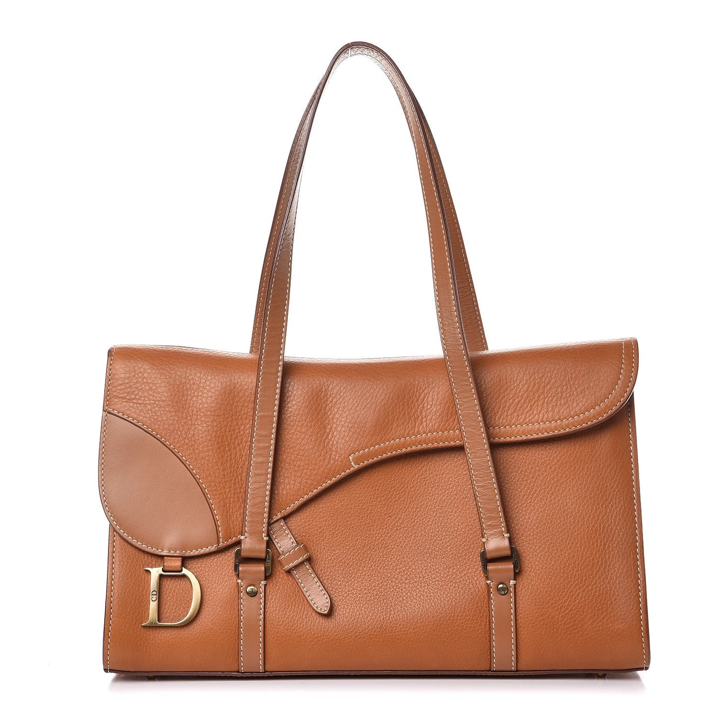 Calfskin Saddle Shopper Beige