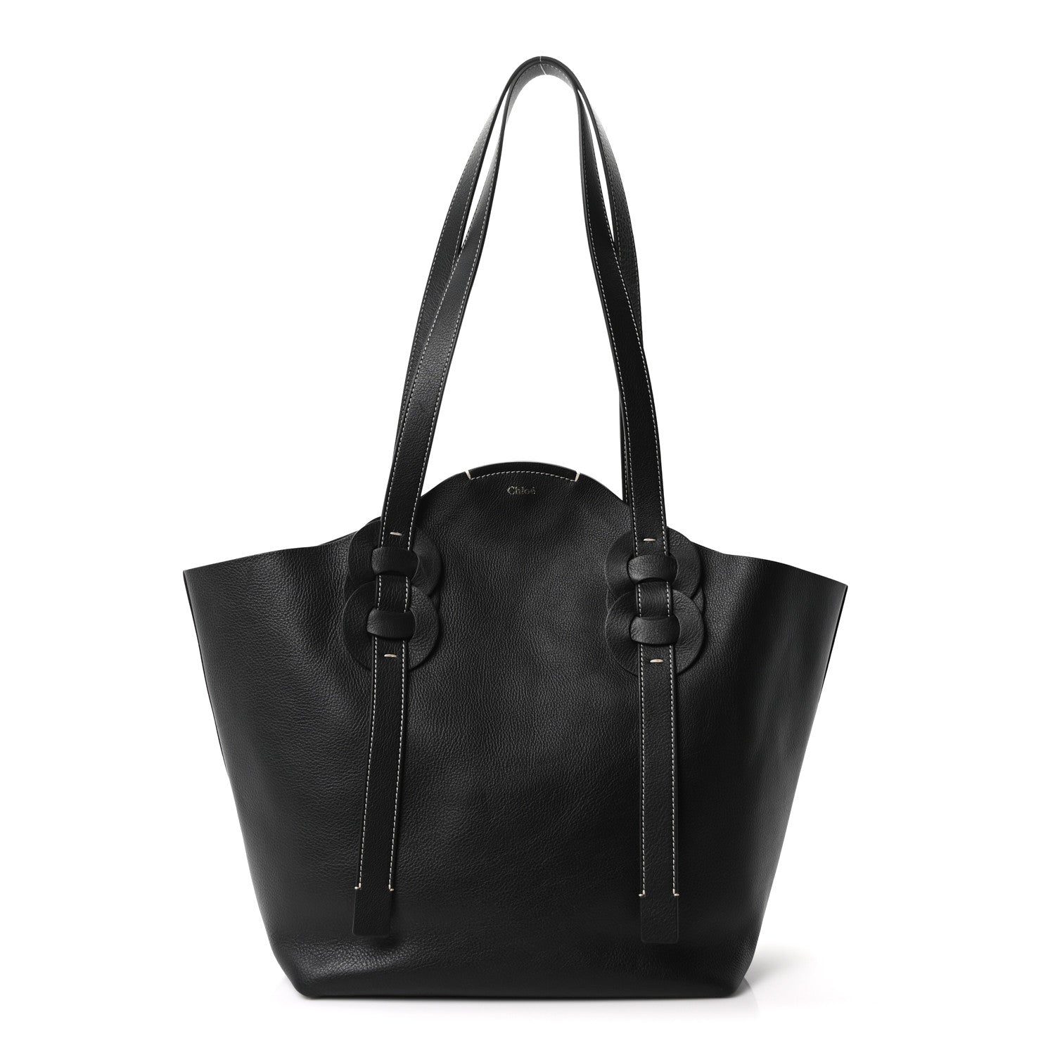 Chloe Small Grain Smooth Calfskin Medium Darryl Tote Black 1 of 10
