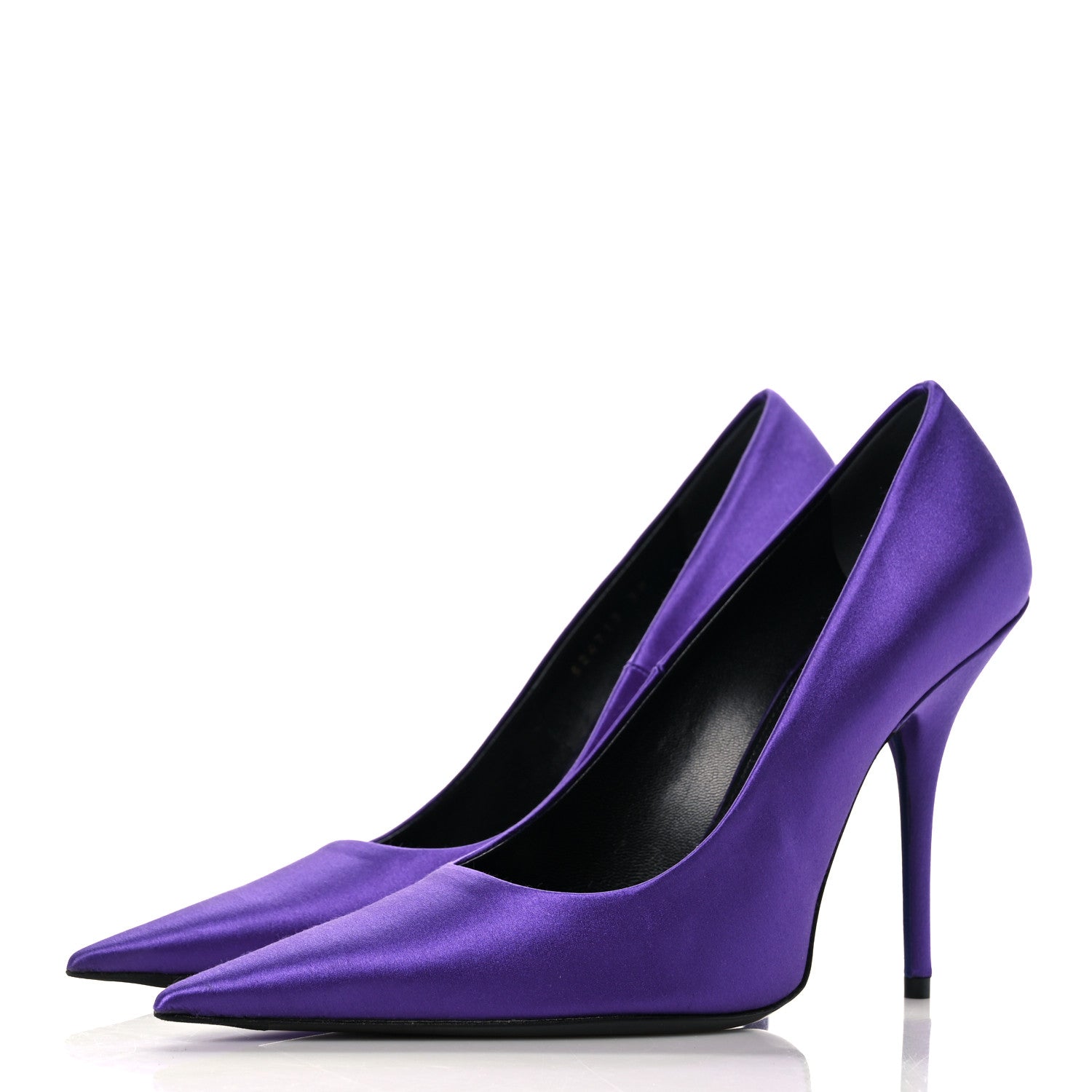 Balenciaga Satin Knife Pointed Pumps 38 Violet 3 of 9