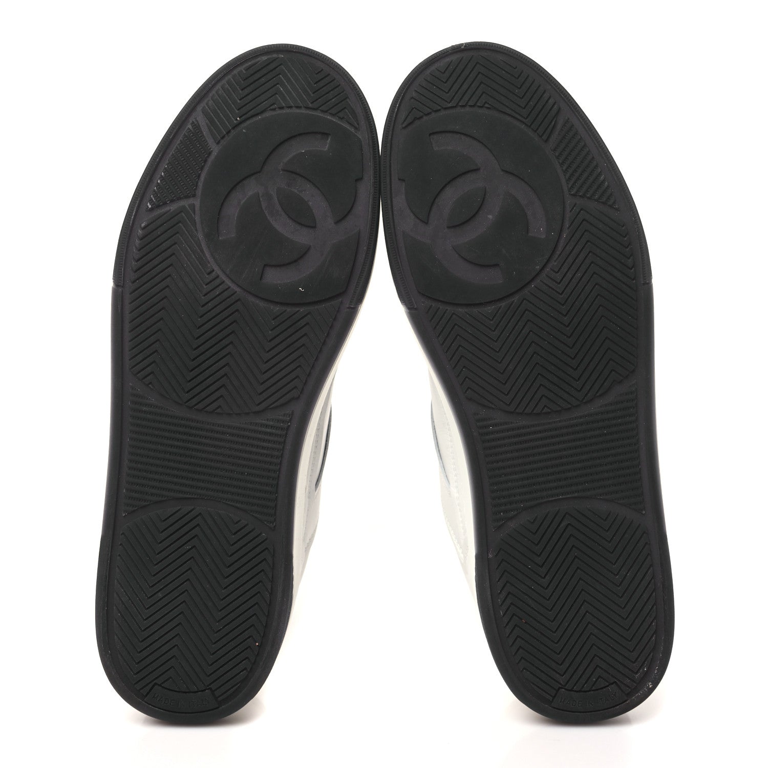 Chanel Calfskin CC Womens Sneakers 40 White Black 6 of 9