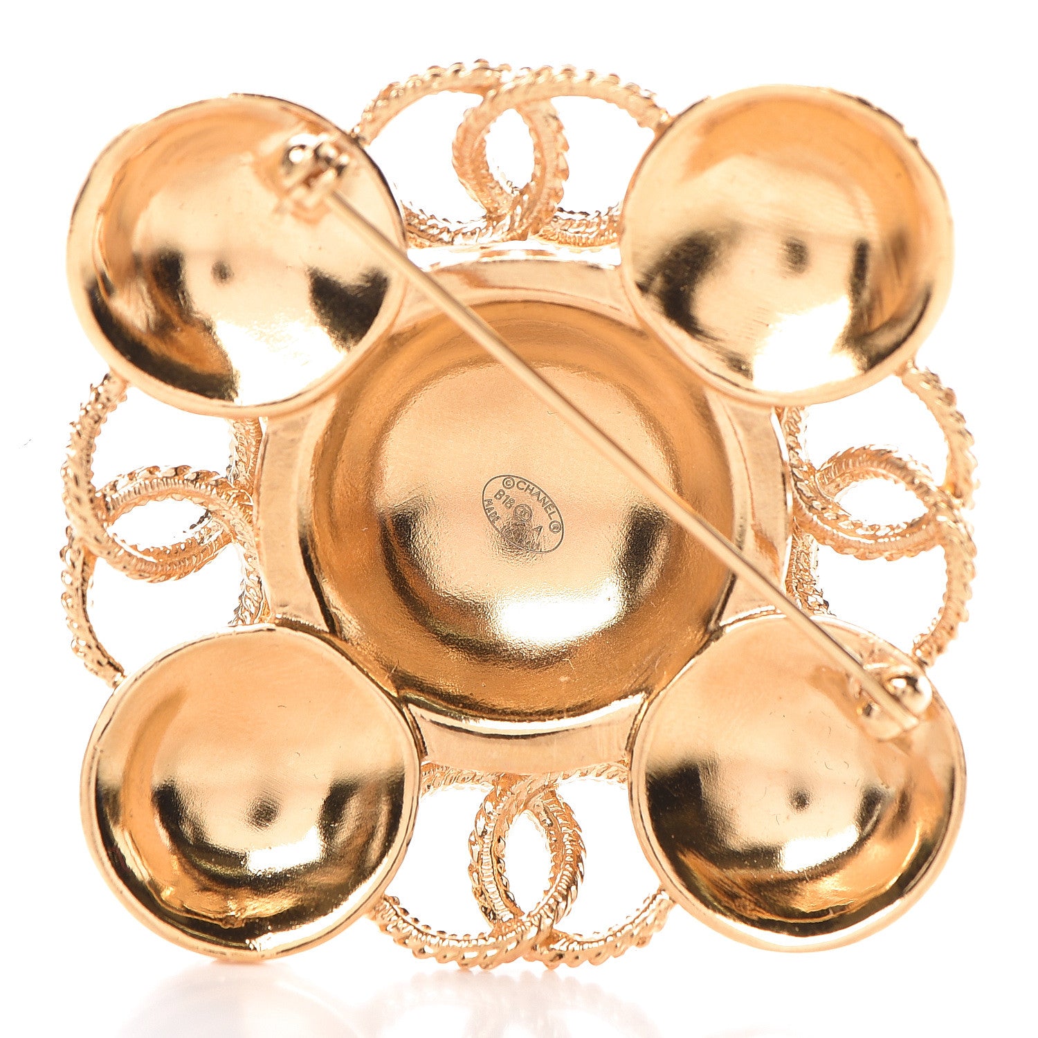 Chanel CC Cross Brooch Gold 3 of 5