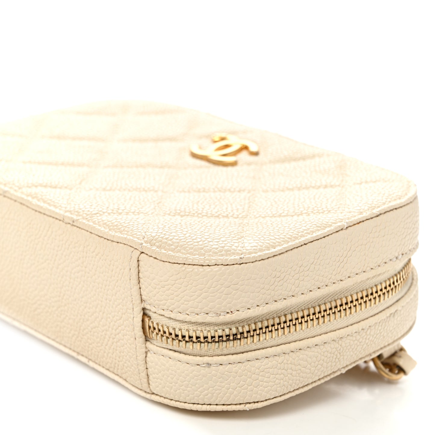 Caviar Quilted Flap Waist Bag White