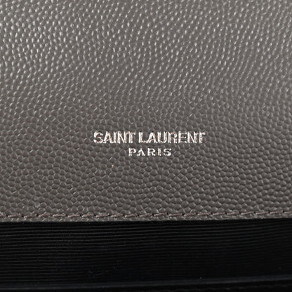 Saint Laurent Grain De Poudre Textured Mixed Matelasse Medium Triquilt Monogram Satchel Earth 6 of 10