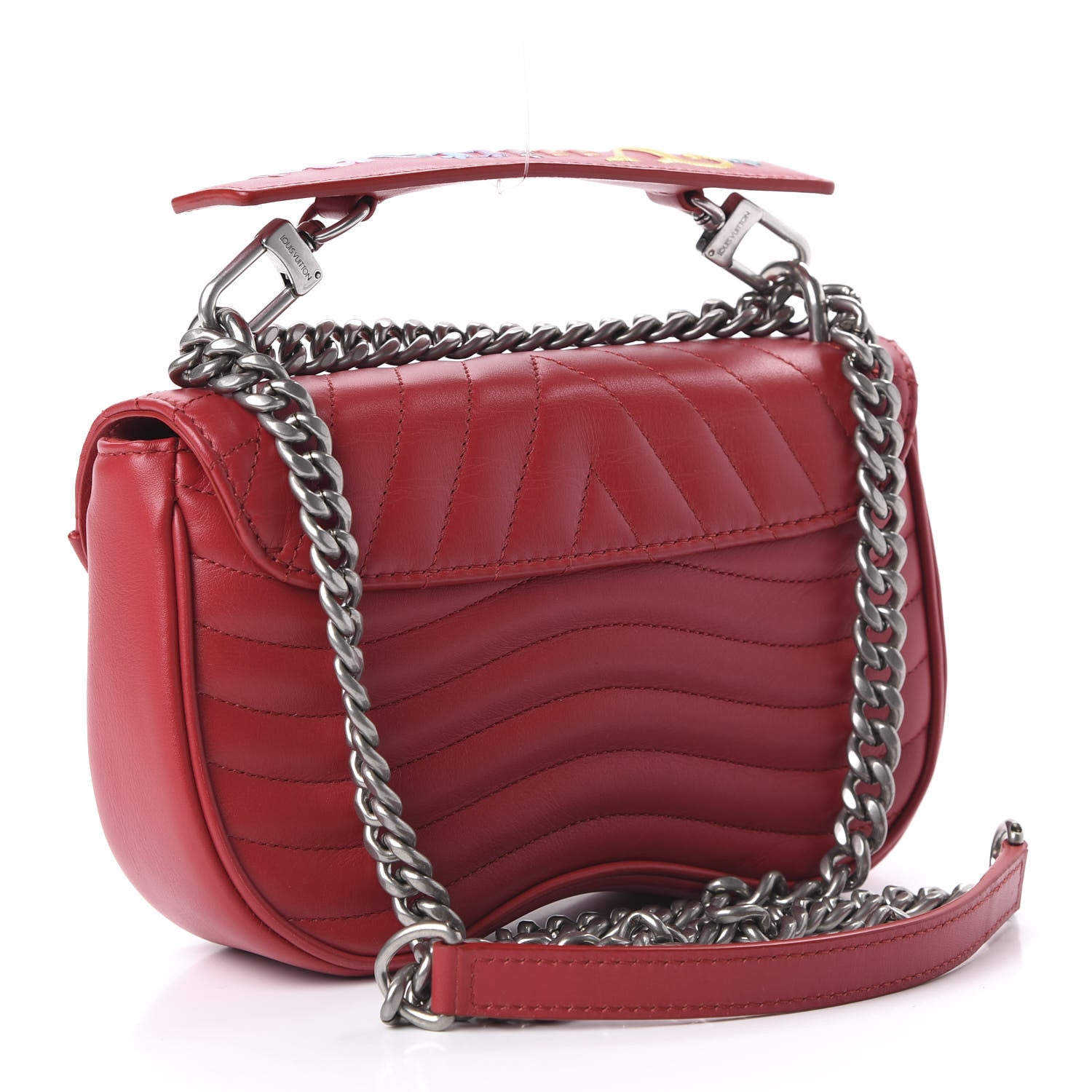 Louis Vuitton Calfskin Love Lock New Wave Chain PM Red 3 of 10