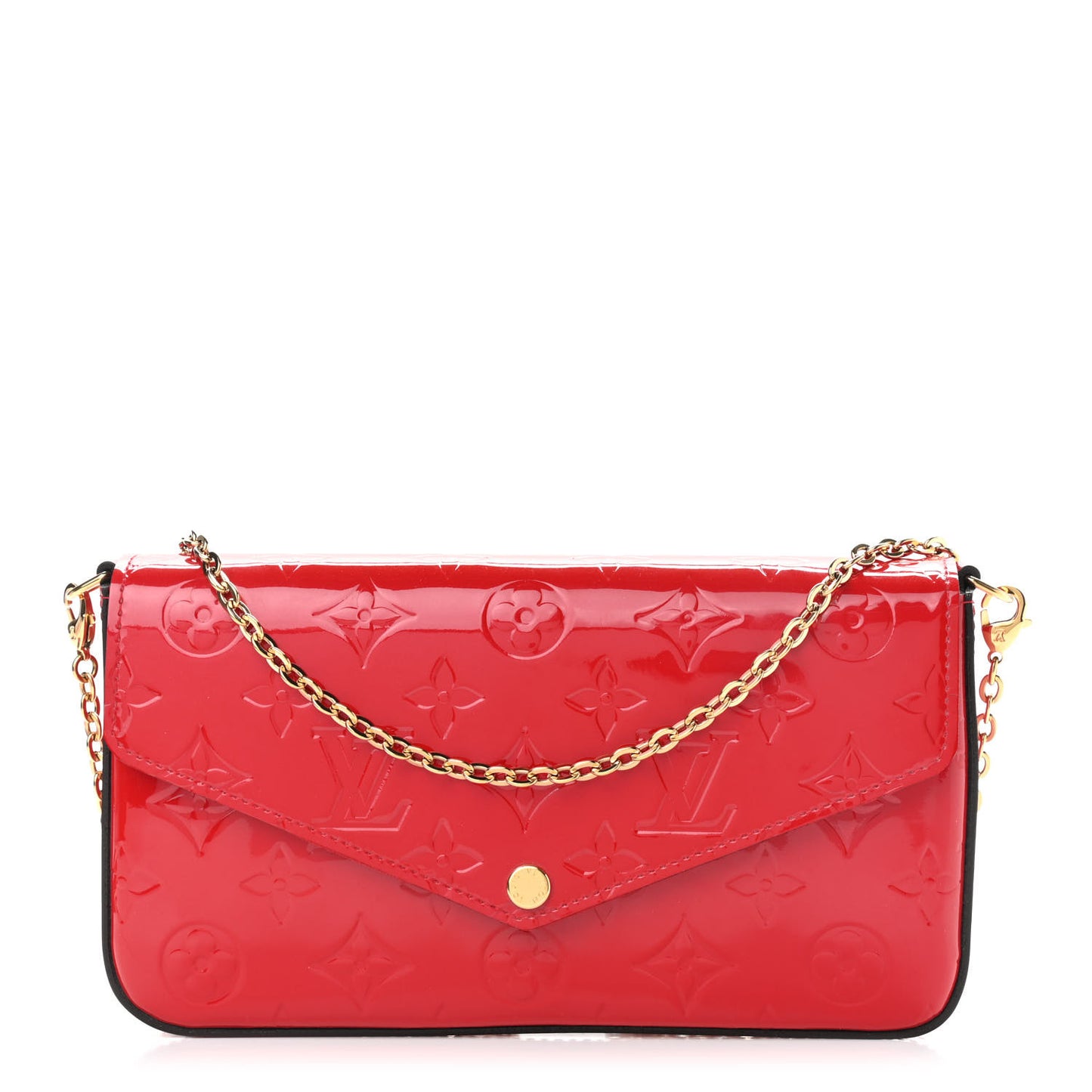 Vernis Felicie Pochette Chain Wallet Cherry