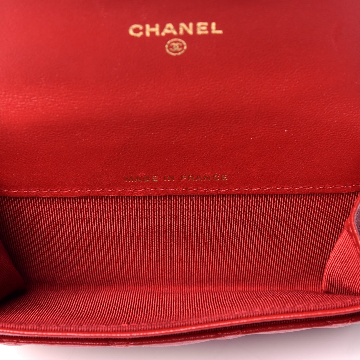 Chanel Lambskin Quilted Flap Card Holder Wallet Red 5 of 8