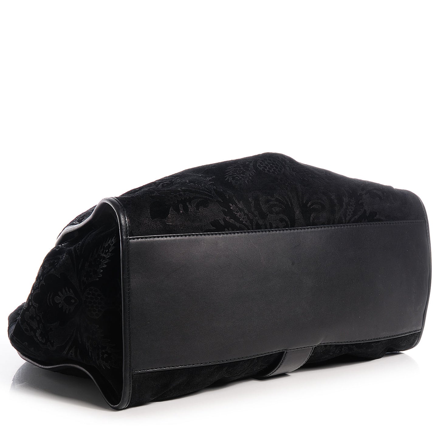 Brocade Large Stirrup Shoulder Bag Black
