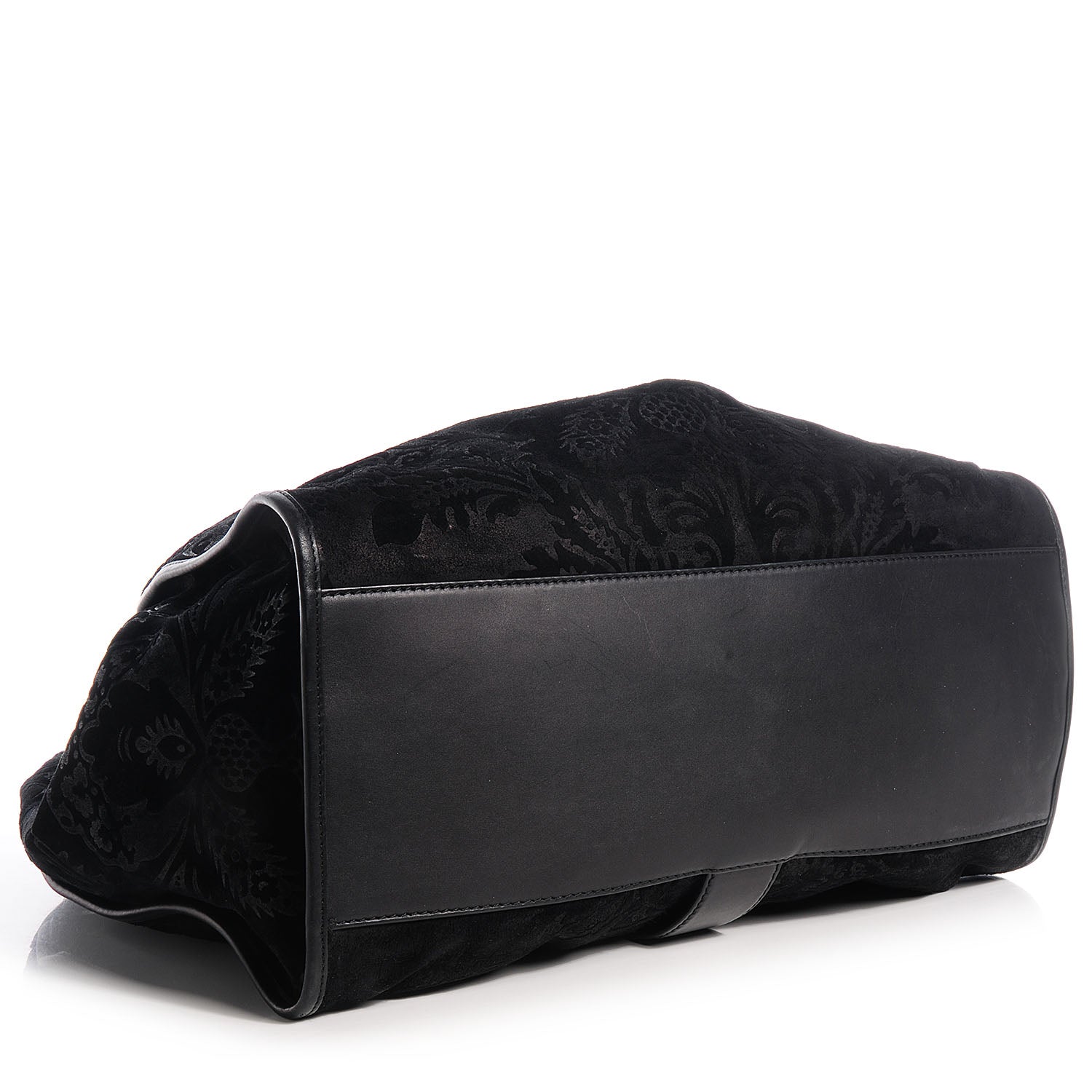 Gucci Brocade Large Stirrup Shoulder Bag Black 4 of 7
