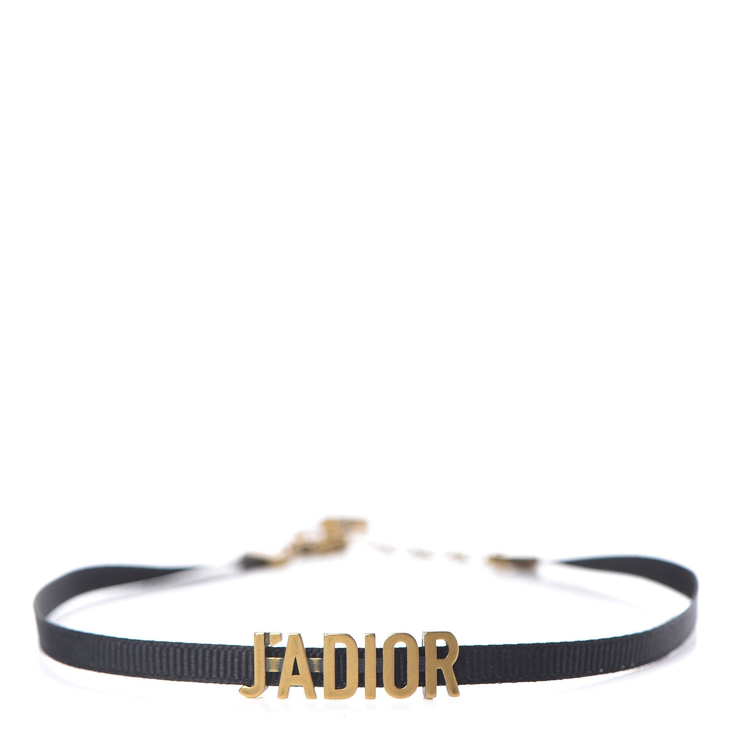 Grosgrain Ribbon J'Adior Logo Choker Necklace Black