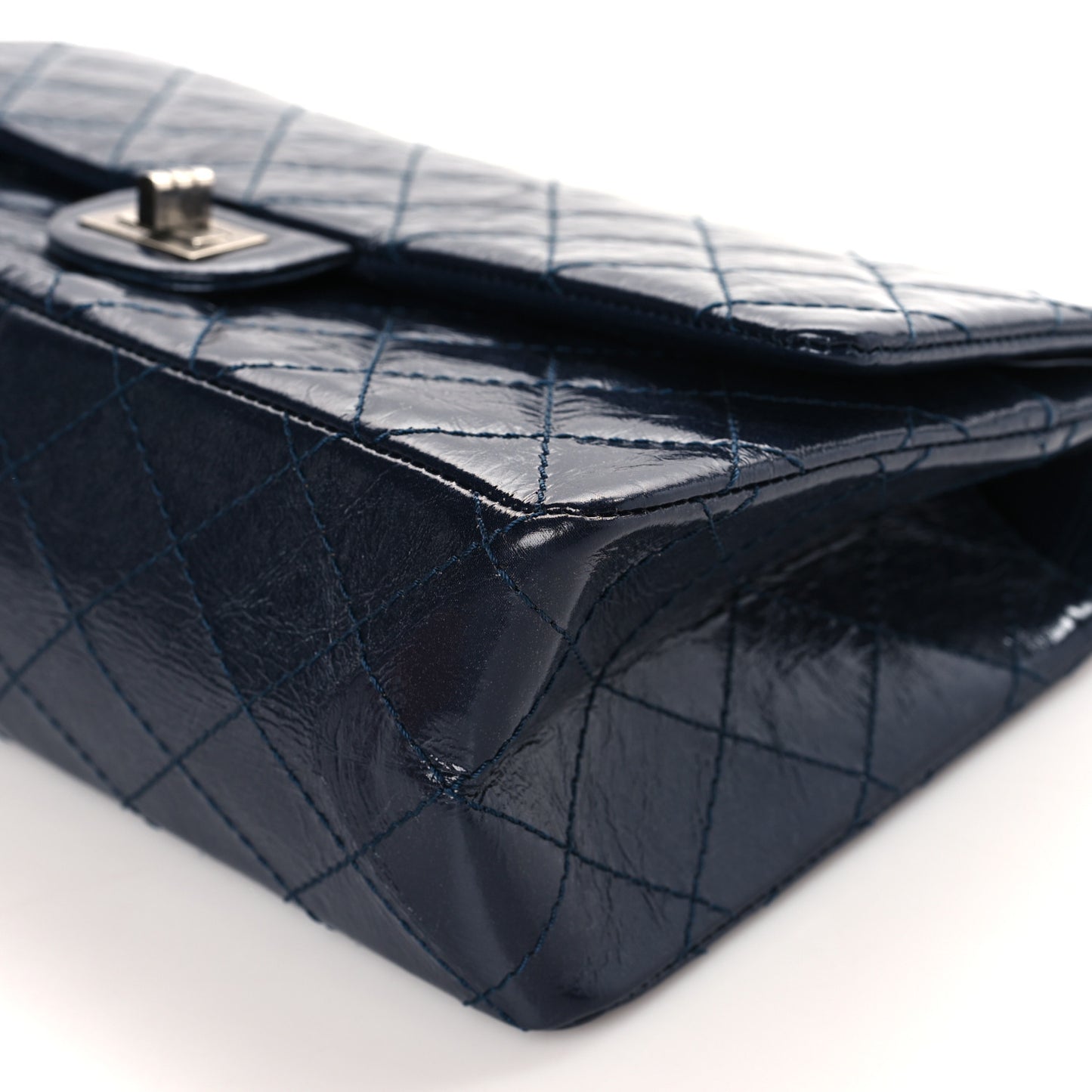 Aged Calfskin Quilted 2.55 Reissue 226 Flap Navy Blue