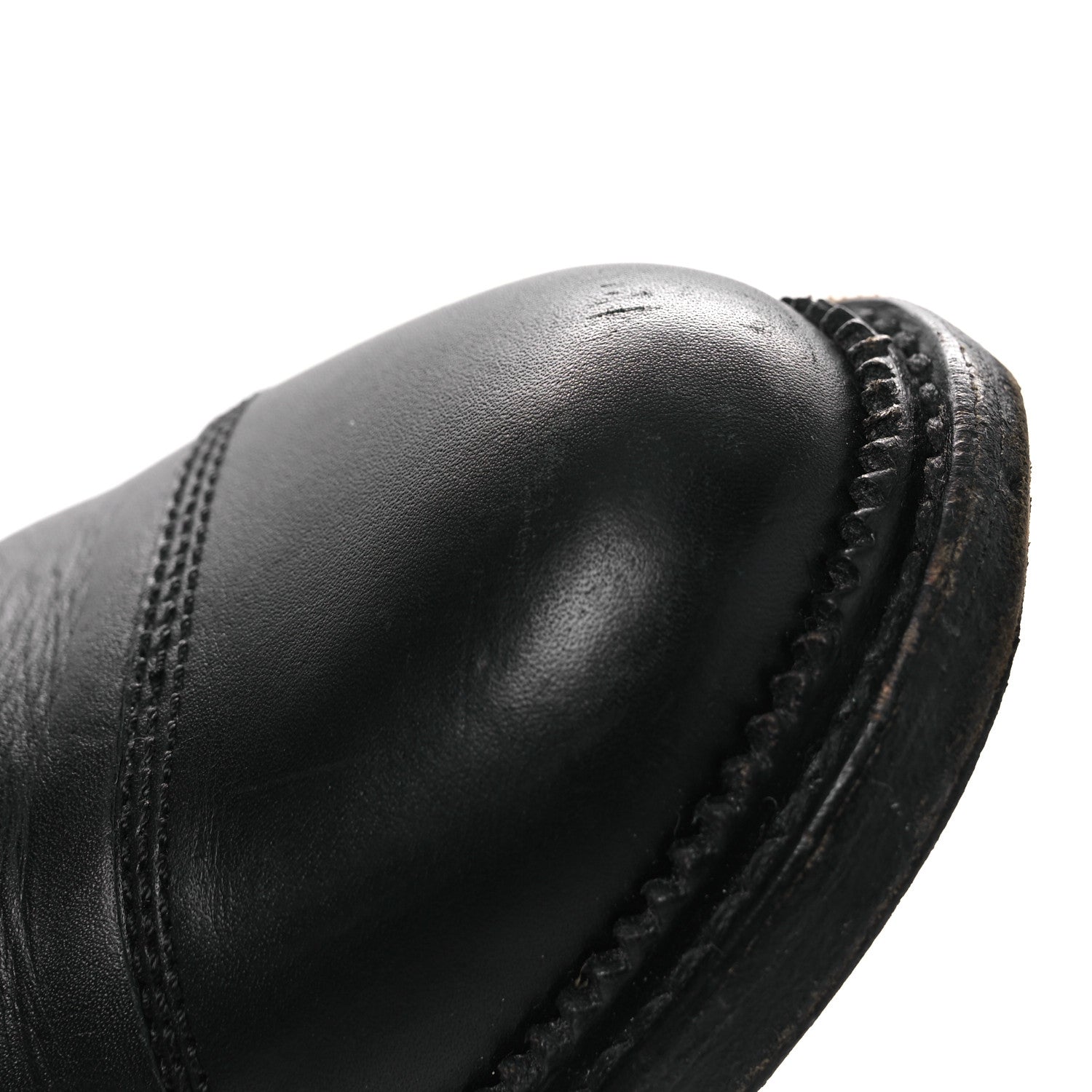 Chanel Calfskin Quilted Lace Up Combat Boots 37.5 Black 12 of 15