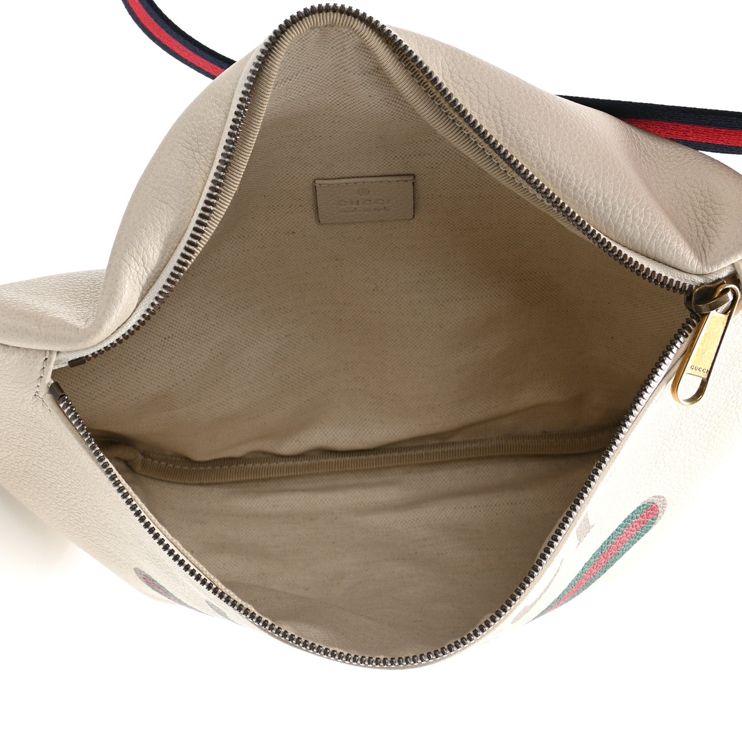 Gucci Grained Calfskin Logo Belt Bag White 5 of 11