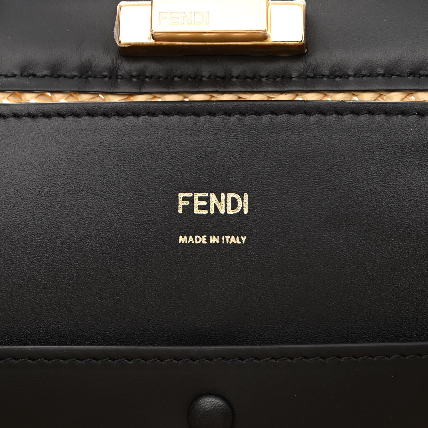 Fendi Raffia Vitello King Macrame Mesh Medium Peekaboo X-Tote Natural Black Cuoio 6 of 13