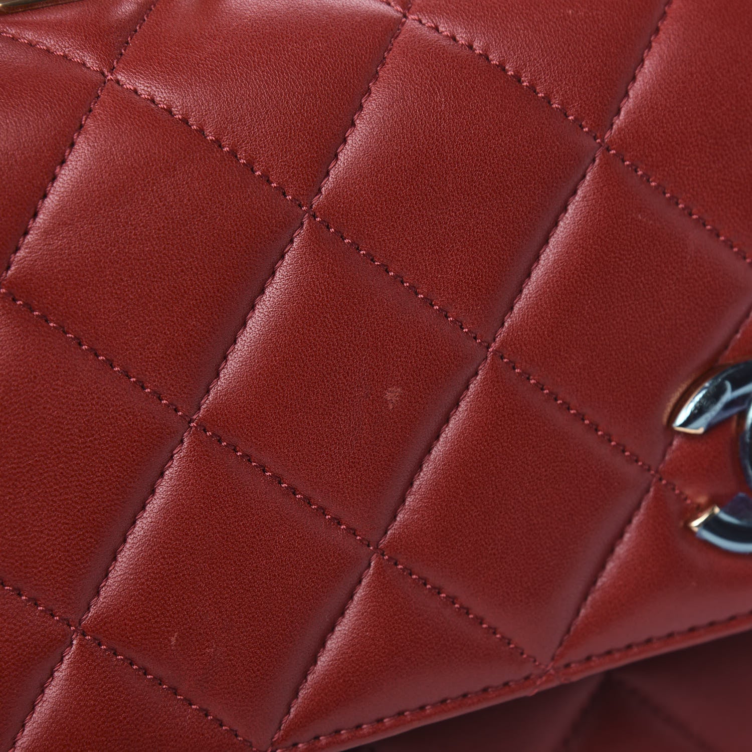 Chanel Lambskin Quilted Medium Trendy CC Flap Dual Handle Bag Red 13 of 14