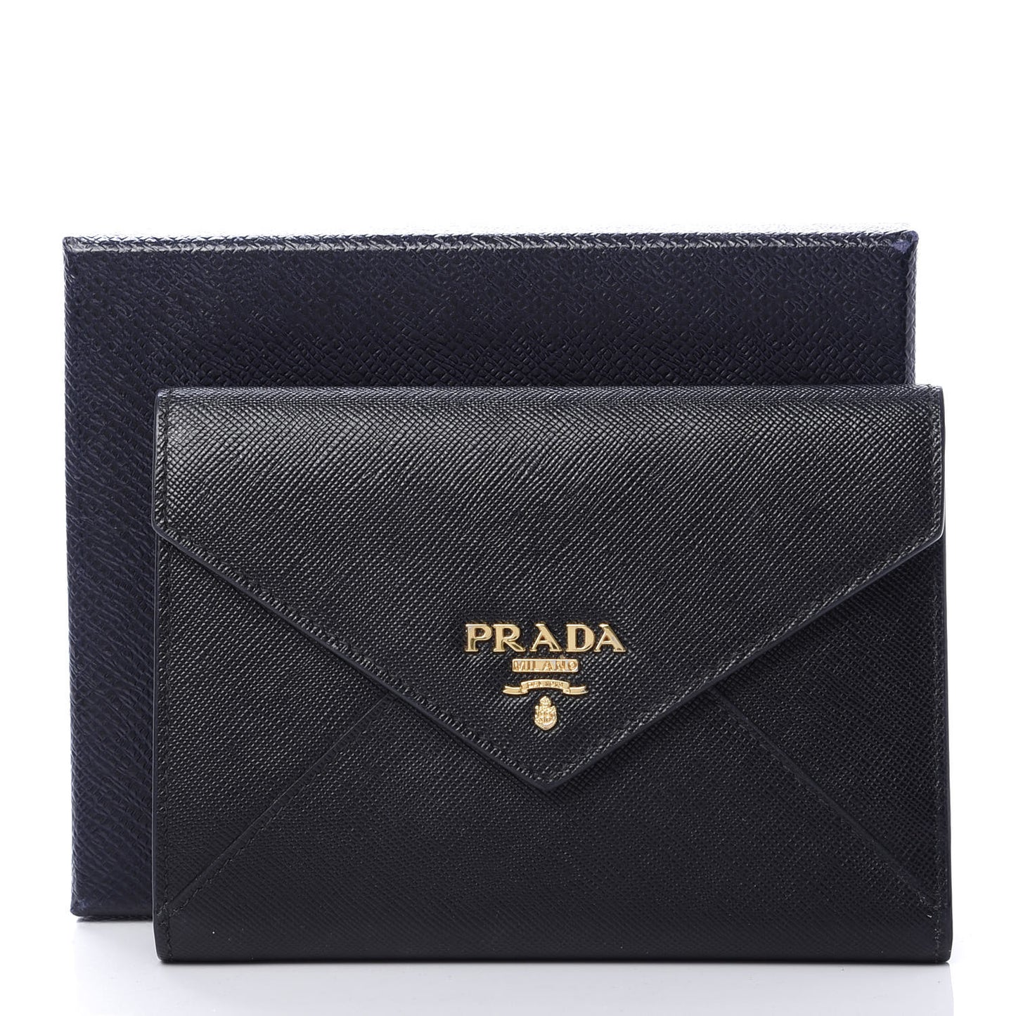 Saffiano Compact Envelope Wallet Black