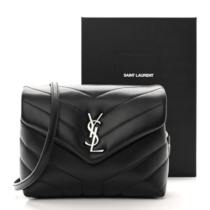 Saint Laurent Calfskin Y Quilted Monogram Toy Loulou Crossbody Bag Black 11 of 11