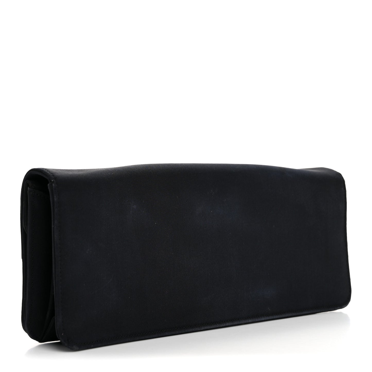 Satin Ribbon Bow Clutch Black