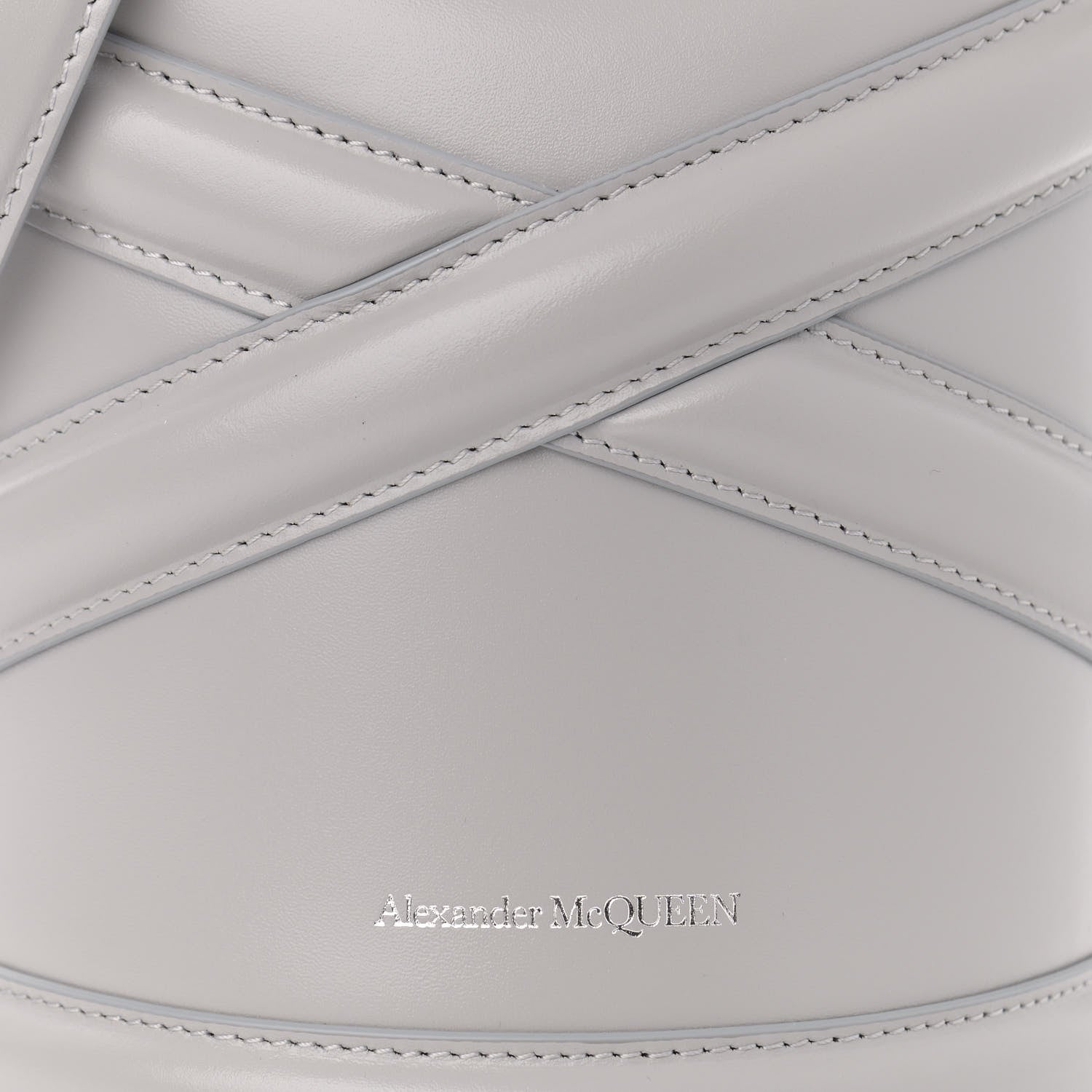 Alexander McQueen Calfskin The Curve Small Shoulder Bag Pale Grey 9 of 12