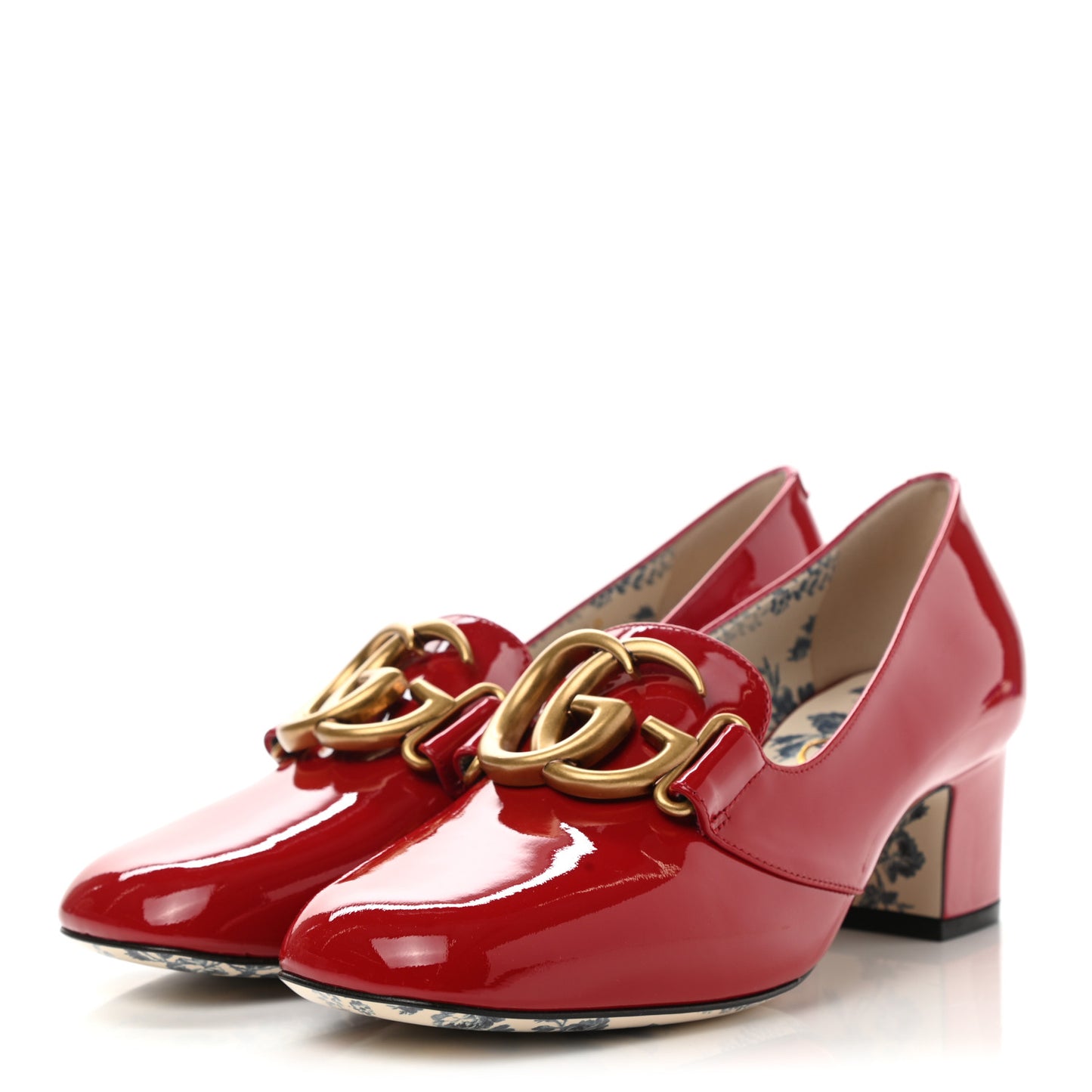 Vernice GG Victoire 55mm Loafer Pumps 35.5 Hibiscus Red