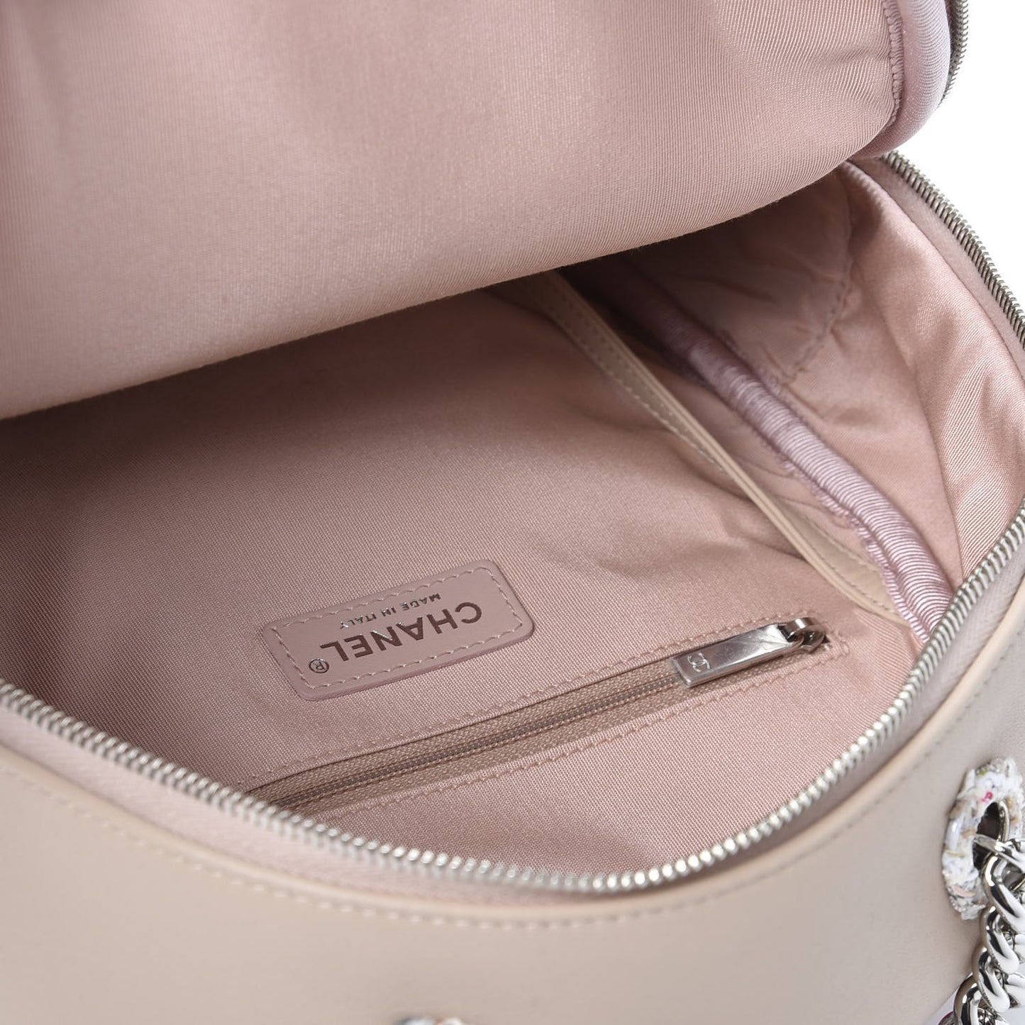 Lambskin Tweed Quilted Elegant Trim Backpack Pink